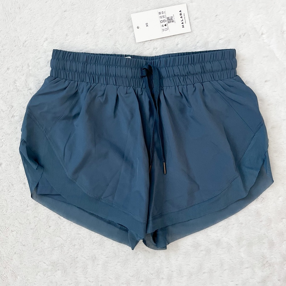 NWT- HALARA Drawstring Contrast Mesh 2-in-1 Shorts - Picture 4 of 12